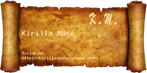 Kirilla Máté névjegykártya